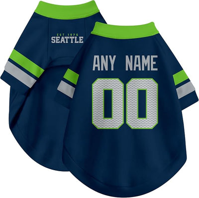 Seattle Dog Clothes Jersey Style Personalized Pet T Shirt with Custom Name Number for Small Medium Large Dogs