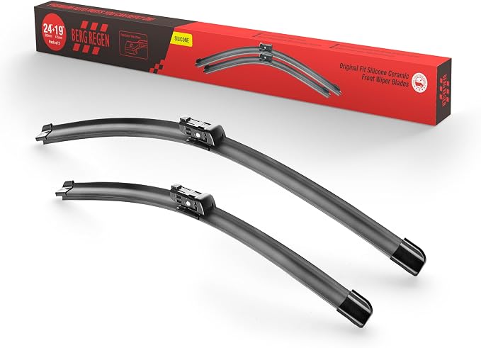 BERG REGEN® 24"+19" Silicone Windshield Wiper Blades Set Replacement for Volkswagen VW Jetta 2023-2011/ Passat 2018-2012/ CC 2017-2013 -OEM Quality All Weather (Pack of 2)