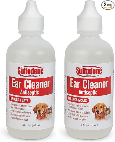 Sulfodene Ear Cleaner for Dogs & Cats 4oz (Pack of 2)