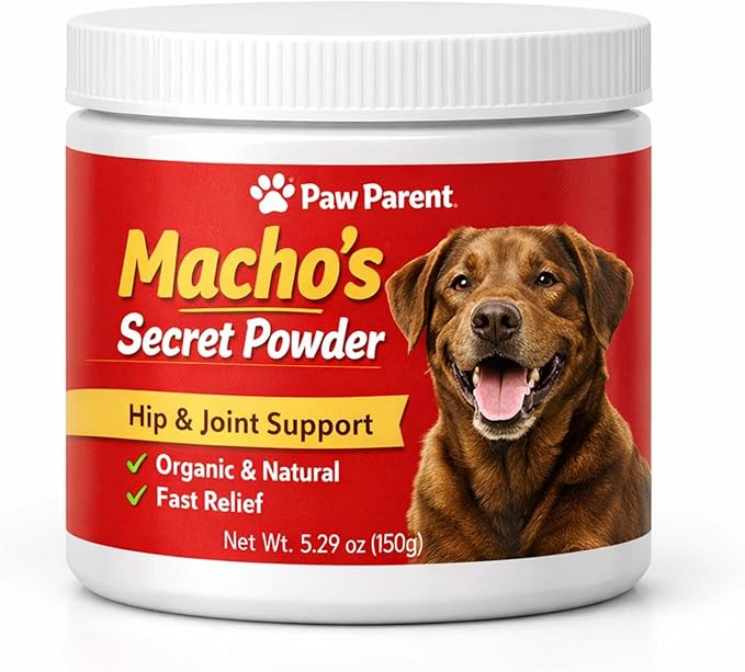 HappyWags Paw Parent Macho's Secret Powder,Paw Parent Hip & Joint Support Powder for Dogs,Contains Green Lipped Mussels, Which Improve Joint Flexibility and Bone Health in Dogs.(1pc)