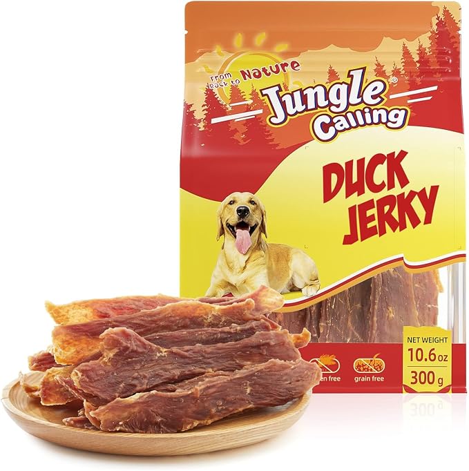 Dog Treats, Duck Jerky for Dogs, Slow Roasted Snacks for Medium and Large Dogs Chewy Training Treats, 10.6 oz