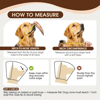 Dog Cone Collar After Surgery for Medium Dogs, Adjustable Soft Recovery Cone for Dogs to Stop Licking Biting, Comfortable Pet Elizabethan Alternative for Wound Healing
