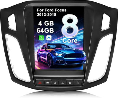 8Core 4G+64G Car Radio for Ford Focus 2012-2018: Upgrade Android 15 9.7" Touch Screen Stereo Head Unit Wireless CarPlay Android Auto, BT, WiFi 6, GPS, AM, FM, RDS, EQ, SWC, 1080P Backup Camera