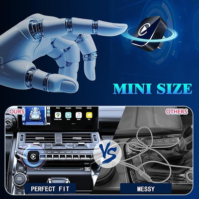 Wireless CarPlay Adapter, 2026 Upgraded Wired to Wireless for Apple CarPlay & Android Auto, Mini USB Design Car Play Adapter with Type-C Extension, Plug and Play, Stable Connection & No Latency