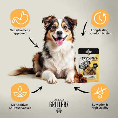 Grillerz Pork Nuggets for Dogs, 1 lb Bag, Natural Dog Chews, Single Ingredient, High Protein, Easy to Digest, Supports Healthy Teeth, For All Life Stages