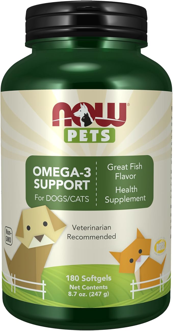 Pet Health, Omega 3 Supplement, Formulated for Cats & Dogs, 180 Softgels
