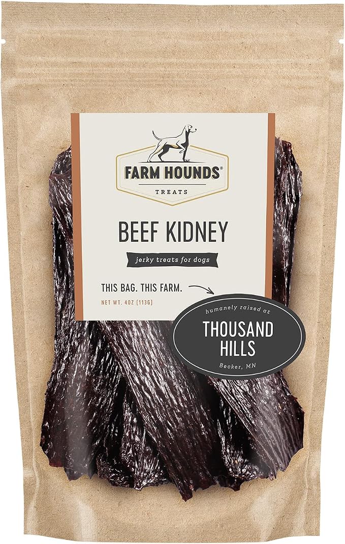 Beef Kidney - Premium Natural Beef Kidney Jerky For Dogs - Made From 100% Humanely Raised Cattle - Organ Treat - Great For Training & Treats - No Added Fillers - Made in USA -4oz -1 Pack