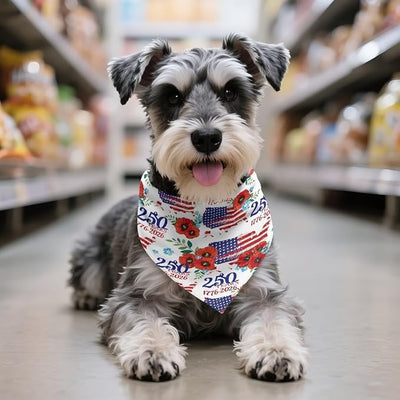 KEIAHUAN Dog Bandana for Small Medium Large Dogs 250 Years Anniversary USA Dog Triangle Bibs Scarf Cat Dog Kerchief Pet Costume Accessories Decor