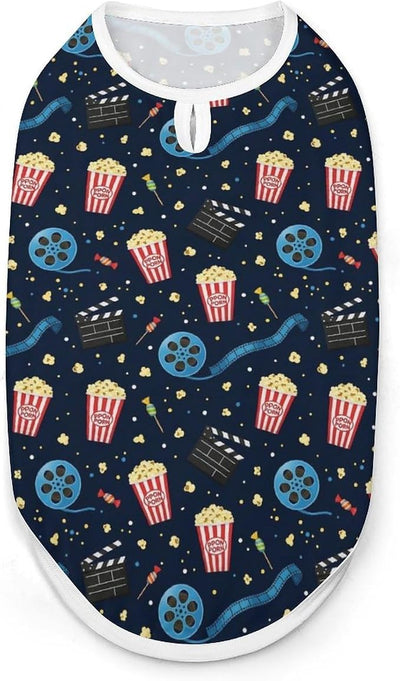 Pet Sleeveless Vest Dog Shirt Cinema Popcorn Movie for Daily Wear Outdoor Activities Small Medium Dogs, Large