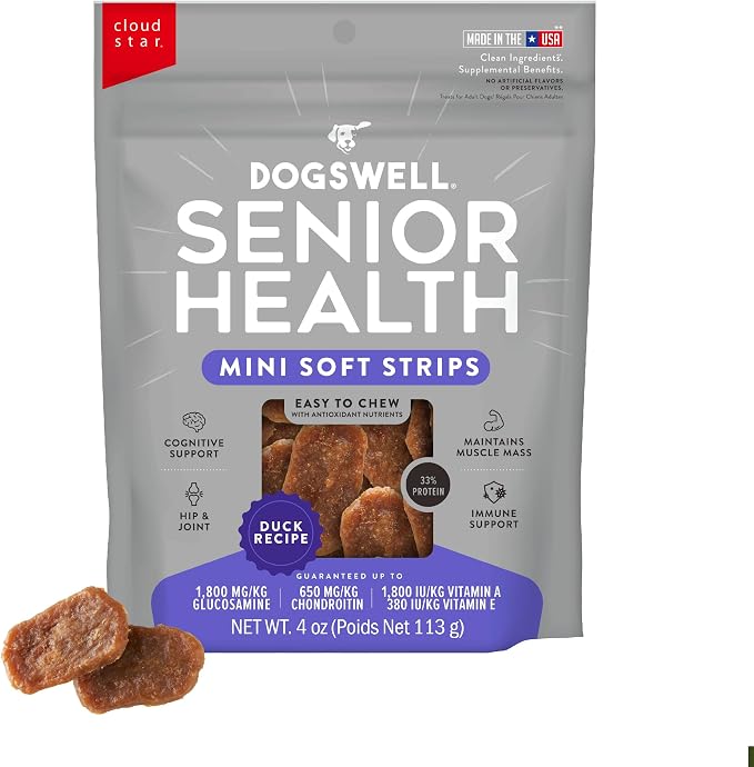Lifestage Senior Treats Mini Soft Strip Duck, 4oz. Bag
