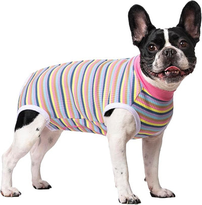 2 Packs Pet Dog Recovery Onesie Suit for Dogs Cats After Surgery,Dog Abdominal Wounds Bandages Cone E-Collar Alternative. (Navy, S)