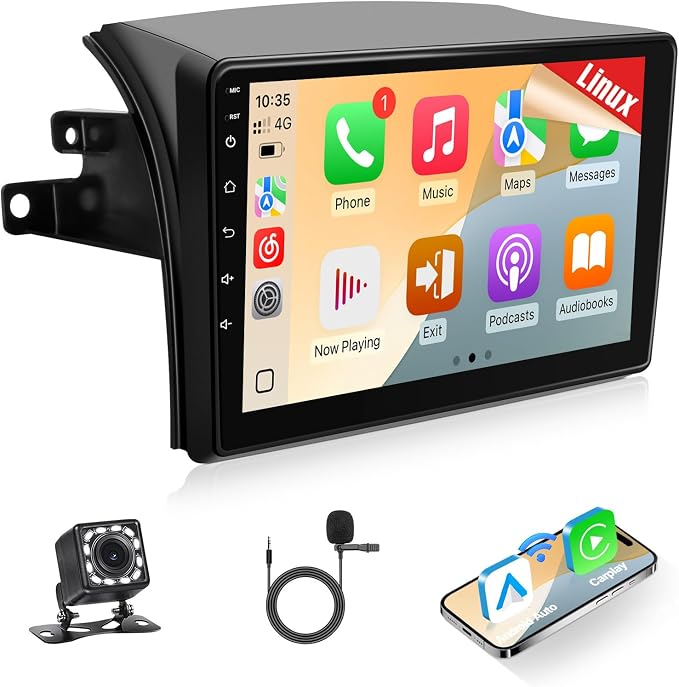 Car Stereo for Toyota Sienna 2004 2005 2006 2007 2008 2009 2010 Linux Fast Boot Wireless CarPlay and Android Auto, 9 inch Touch Screen for Toyota Sienna Bluetooth FM 1280P Backup Camera SWC