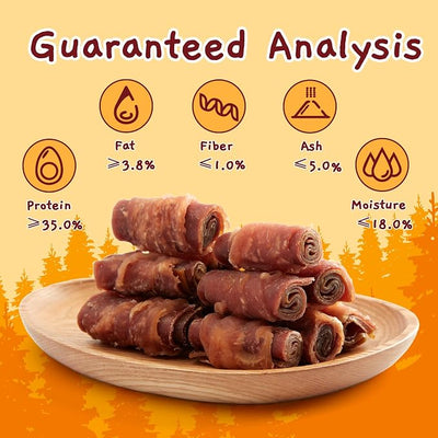 Jungle Calling Triple Flavor Rolls Dog Treats, Made with Real Chicken Duck Beef Meat, Rawhide Free Dogs Snacks,Healthy, Easily Digestible, and High Protein Treat, 10.6 oz