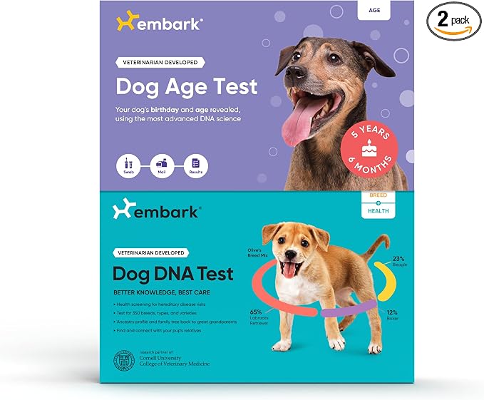 Breed + Health Dog DNA Test & Dog Age Test Bundle - Discover Breed, Ancestry, Relatives, Genetic Health, Traits, and Birthday