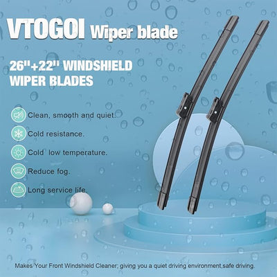 OEM Windshield Wiper Blades Replacement for VW Wolkswagen Atlas 2018 2019 2020 2021 2022 2023 2024 2025, All Weather Original Factory Quality Front & Rear Wipers Set 26"+22"+12" (Pack of 3)
