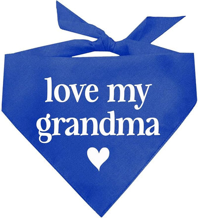 Love My Grandma Mother's Day, Valentine's Day Dog Bandana (Royal, OS 399)