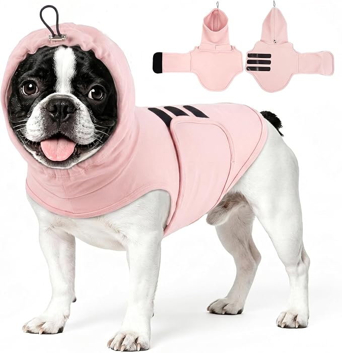 MIGOHI Dog Anxiety Shirt | Breathable Calming Vest for Medium Dogs,Anxiety Jacket for Dogs Vet Visit,Travel, Separation,Fireworks,Storms,Dog Vest for Anxiety to Stop Panting & Hiding,Pink,L