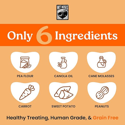 Wet Noses Organic Crunchy Dog Treats Grain Free – All-Natural, Human-Grade, Non-GMO, Healthy Training & Delicious Snacks for Dogs, for All Dog Sizes & Breeds – Carrot & Sweet Potato, 14oz (2 Pack)