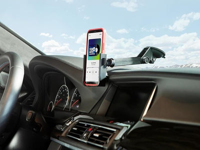 WeatherTech WindshieldFone with Extension - Universal Windshield-Mounted Car Phone Holder - Orange Billet Knobs
