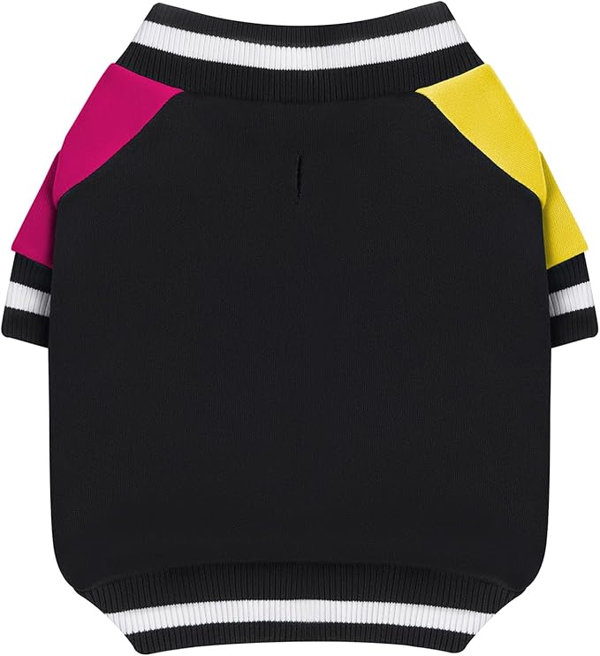Cute Dog Sweater - Stretchy Dog Pullover Sweatshirt,Soft and Warm Winter Clothes for Boy & Girl Dogs,Suitable for Puppies & Adult Dogs (Black+Yellow+Purple, X-Small)