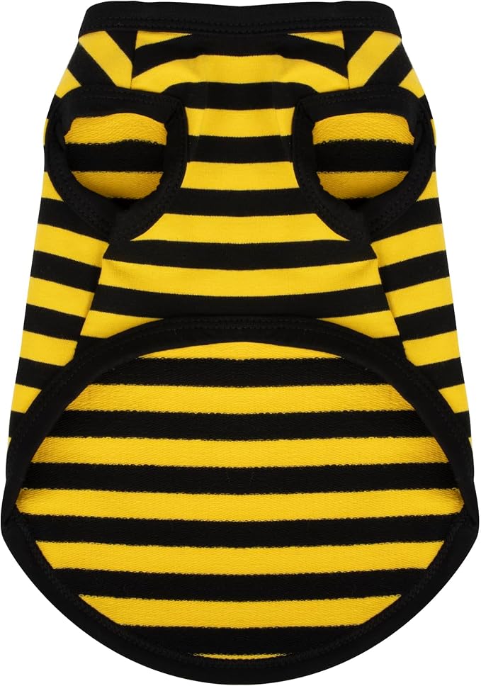 Paiaite Striped Dog Shirt Happy Color Cotton Sleeveless Puppy Shirts Breathable Pet Apparel Tank Top Colorful Puppy Sweatshirt Clothes for Small Medium Dogs Yellow XXS