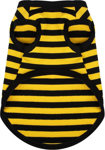 Paiaite Dog Striped Shirt Happy Color Cotton Sleeveless Puppy Shirts Breathable Pet Apparel Tank Top Colorful Puppy Sweatshirt Clothes for Small Medium Dogs Yellow M
