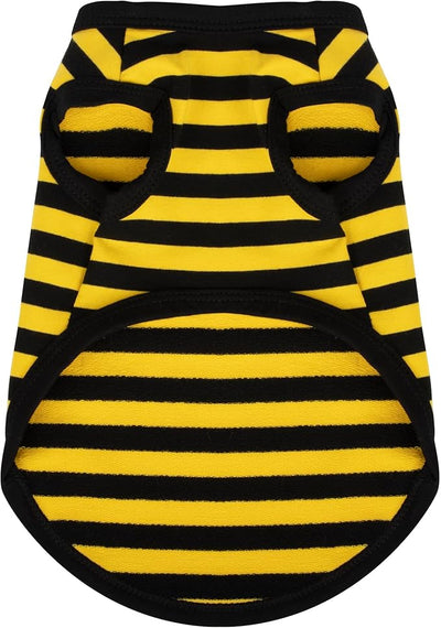 Paiaite Dog Striped Shirt Happy Color Cotton Sleeveless Puppy Shirts Breathable Pet Apparel Tank Top Colorful Puppy Sweatshirt Clothes for Small Medium Dogs Yellow XS