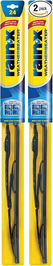 Rain-X RX30224 WeatherBeater Wiper Blades, 24" Windshield Wipers (Pack Of 2), Automotive Replacement Windshield Wiper Blades That Meet Or Exceed OEM Quality And Durability Standards