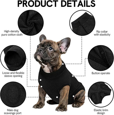 SAWMONG Recovery Suit for Dogs Female Male, Breathable Dog Onesie After Surgery Spay Neuter, Professional Dog Surgical Suit, Substitute Pet E-Collar Cone, Black, X-Small