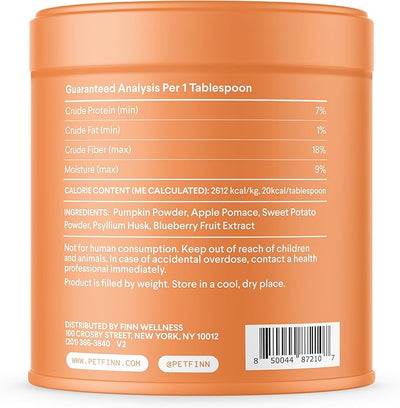 Finn Pumpkin Plus: Daily Digestive Support & Fiber-Rich Topper for Dogs | Promotes Regularity & Gut Health with Superfoods