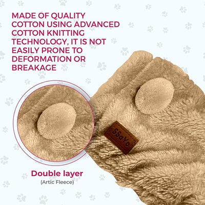 Dog Ear Muffs Noise Protection - Soft Calming Hood for Anxiety Relief, Fireworks, Thunder, Grooming & Vet Visits - Elastic Headband & Comfortable Neck Warmer for Travel (No Ears, Brown, Small)