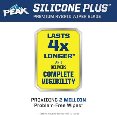 PEAK Silicone Plus 22" All-Weather Hybrid Windshield Wiper Blade, Premium Replacement Front Windshield Wiper Blade with Universal Connector, Pack of 1