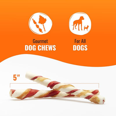 Good 'n' Fun Twists Long-Lasting Dog Treat, With Real Proteins, Beef Hide and Premium Chicken, Supports Dental Health, Mental Stimulation, 35 count