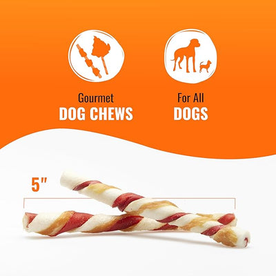 Good 'N' Fun Triple Flavor Twist Rawhide Treats for Dogs, 22 Count (7 Pack)