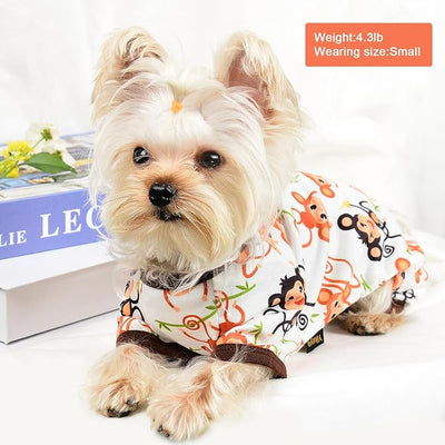 Dog Pajamas Pjs Soft Stretchy Dog Clothes for Small Dogs Girl Boy Medium Size Dogs Spring Summer Puppy Clothes Doggie Onesies Cat Pet Jammies Outfit