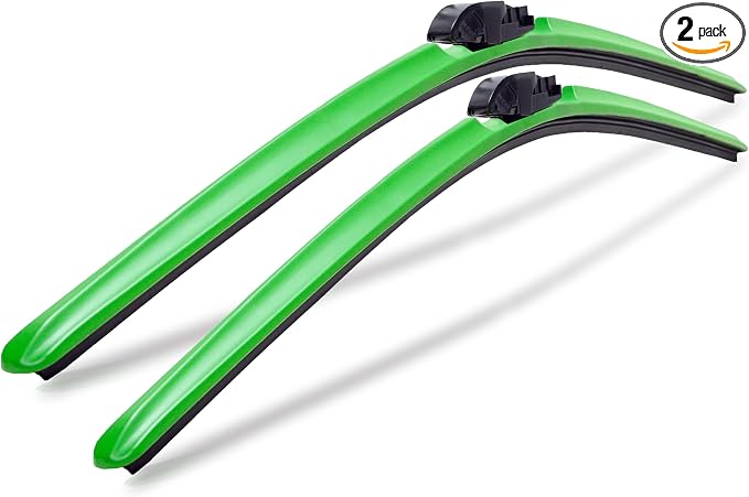 ClixWipers 16" + 14" + 14" (Set of 3) Green All Weather Premium Automotive Replacement Windshield Wiper Blades, Passenger and Driver Side Winter Wiper Blades for Toyota FJ Cruiser