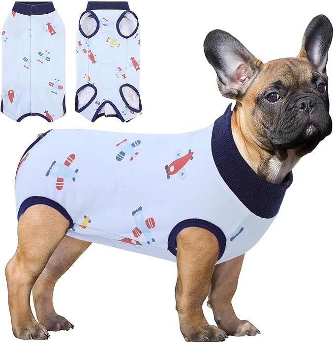 SAWMONG Recovery Suit for Dogs Female Male, Breathable Dog Onesie Body Suit After Surgery Spay Neuter, Professional Pet Surgical Suit, Substitute Pet E-Collar Cone (Blue, M)