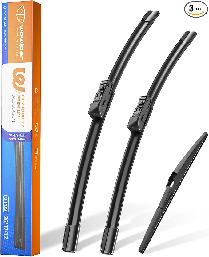 26"+16" Windshield Wiper Blades with 12" Rear Wiper Replacement for Lexus NX200t 2015 2016 2017/NX300 2018 2019 2020 2021/NX300h 2015-2021-OEM Quality All-Weather Top Lock Wipers(Set of 3)