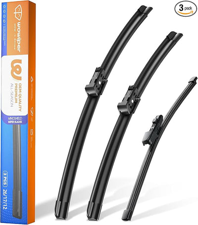 25"+22" Windshield Wiper Blades with 15" Rear Wiper Replacement for VW Volkswagen Tiguan 2018 2019 2020 2021 2022-OEM Quality All-Weather Pinch Tab Wipers(Set of 3)