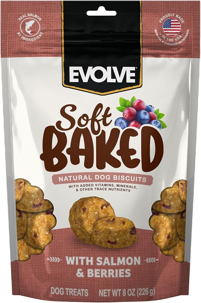 Soft Baked Salmon & Berry Recipe Dog Biscuits, 8 oz.