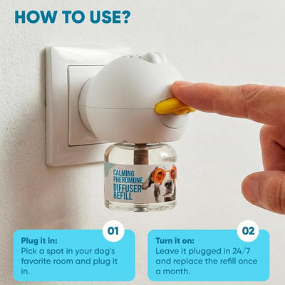 STUNICK CB1 Dog Calming Diffuser, Calming Pheromones, 60 Day Supply, 2 Diffuser and 4 Refills, Helps Reduce Stress, Separation, Pee Accidents, Barking, & Destructive Behaviors
