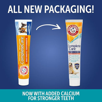 Arm & Hammer Complete Care Enzymatic Dog Toothpaste with Baking Soda and Calcium, Fluoride-Free Chicken Flavor for Plaque, Tartar, and Fresh Breath, 6.2 Oz Value Size