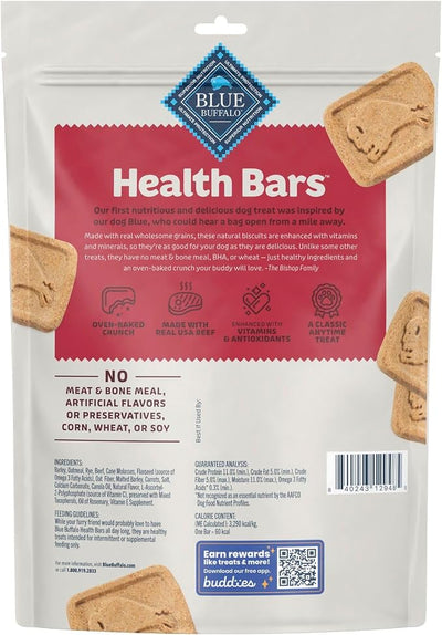 Blue Buffalo Health Bars Crunchy Dog Biscuits, Oven-Baked With Natural Ingredients, Beef, 16-oz Bag