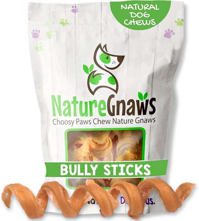 Bully Stick Springs for Dogs 7-8" (12 Count) - Long Lasting for Aggressive Chewers - Natural Curly Beef Dog Chew Bones - Rawhide Free