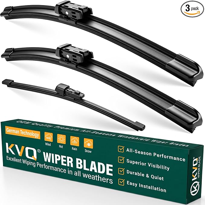 Windshield Wiper Blades Replacement for VW Volkswagen Atlas 2018 2019 2020 2021 2022 Original Factory Quality Front Rear Wiper Blade Set - 26" 22" 12" (Set of 3)