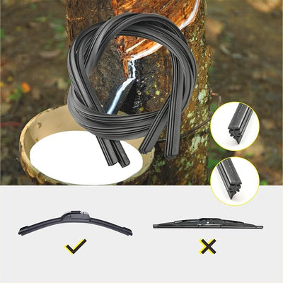 5 PLUS 28" Beam Wiper Blade Refills, 4 Pcs Cut-to-Size Rubber Strips | 4 Pcs 28 Inch Cut-to-Size Refills, Natural Rubber, Fits Beam Wiper Blades, Smooth Streak-Resistant Replacement