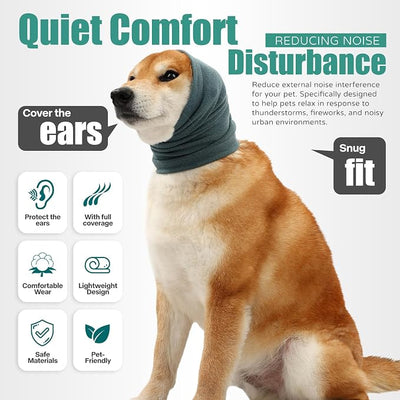 Dog Calming Hoodie, Hematoma Ear Wrap, Quiet Head Cover Sleeves Ear Covers for Bath, Thunderstorms