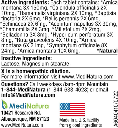 MediNatura T-Relief Pet Pain Relief Arnica +12 Powerful Natural Medicines Help Ease Muscle Joint & Hip Pain Soreness Stiffness & Injuries Max Fast-Acting Soother for Dogs & Cats - 90 Tablets (2 Pack)
