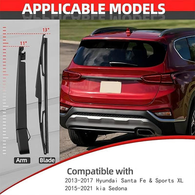 Rear Windshield Wiper Arm Blade Set for Hyundai Santa Fe 2013-2017