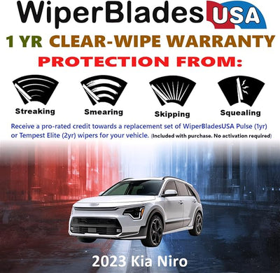 Wiper Blades for 2023 Kia Niro Wipers w/1yr Warranty (Set of 2)